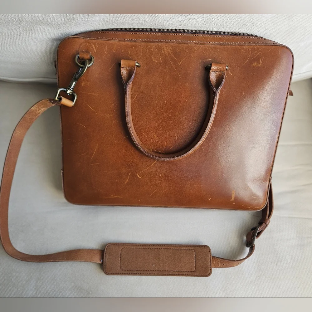 Satchel and Page Attache Brown Leather Bag